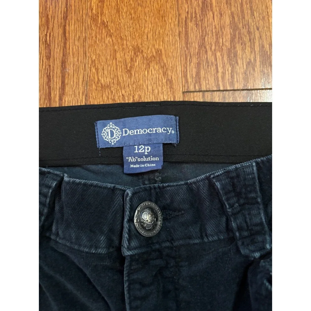 Democracy Ab Solution‎ Dark Gray Corduroy Straight Leg Jeans Size 12P